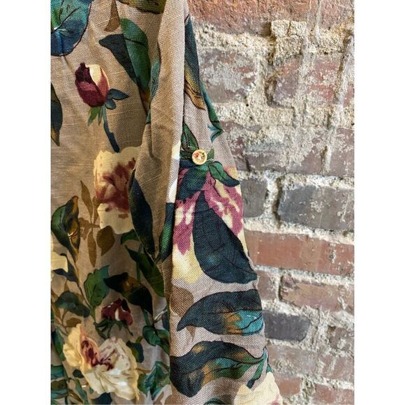 ZAFUL Women’s Size 7 Medium Floral Linen Tunic with Adjustable Button Sleeves an - Picture 4 of 8